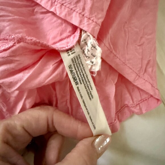 Free People Verona Lace Crochet, Cotton Mini Dress - Pink - Size Small - Picture 12 of 13